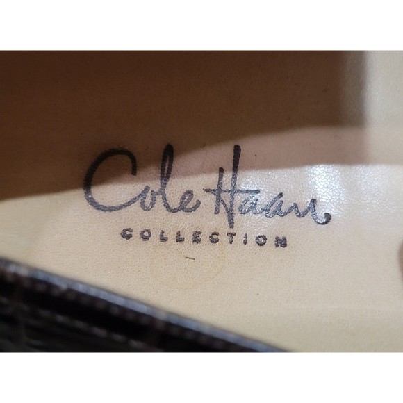 Cole Haan Collection Men's Brown Leather Croc Design Slip On Loafers Size 9 M - Picture 12 of 12